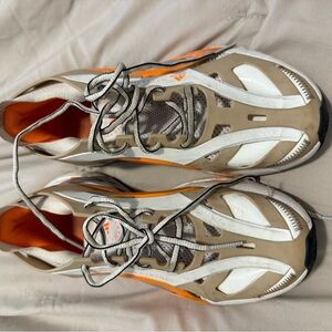 Adidas Orange and Beige Athletic Sneakers Stella McCartney collab